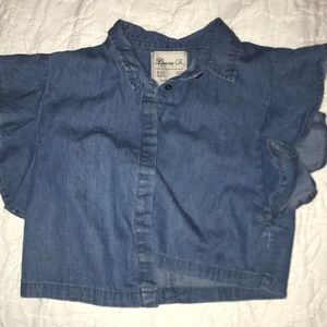 Girls denim crop top